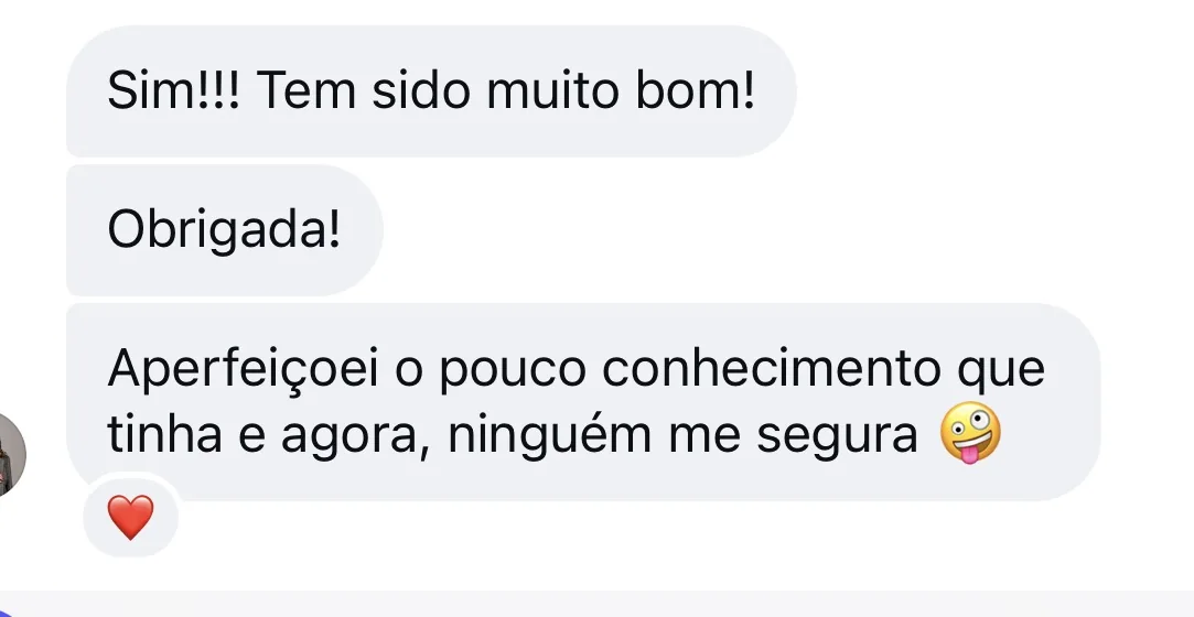 Print de conversa: aperfeicoei o pouco conhecimento que tinha e agora ninguem me segura.